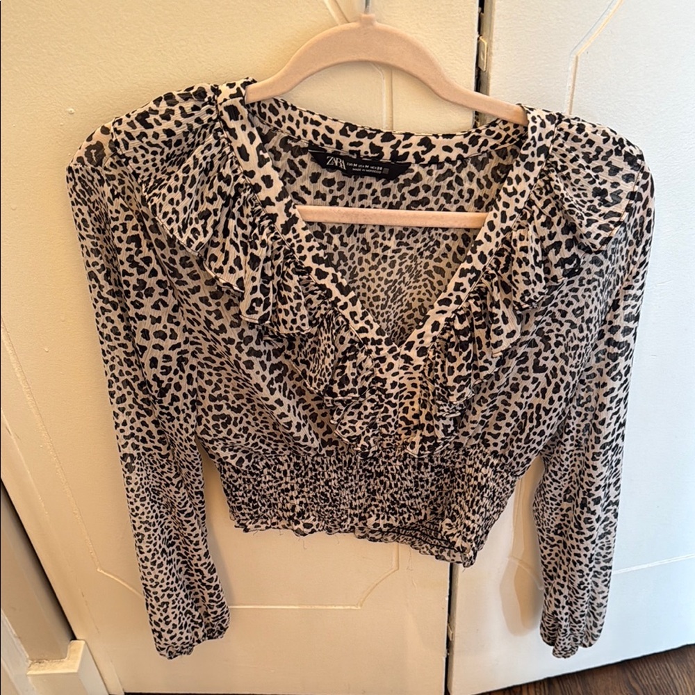 Zara Silver Ruched Fitted Blouse